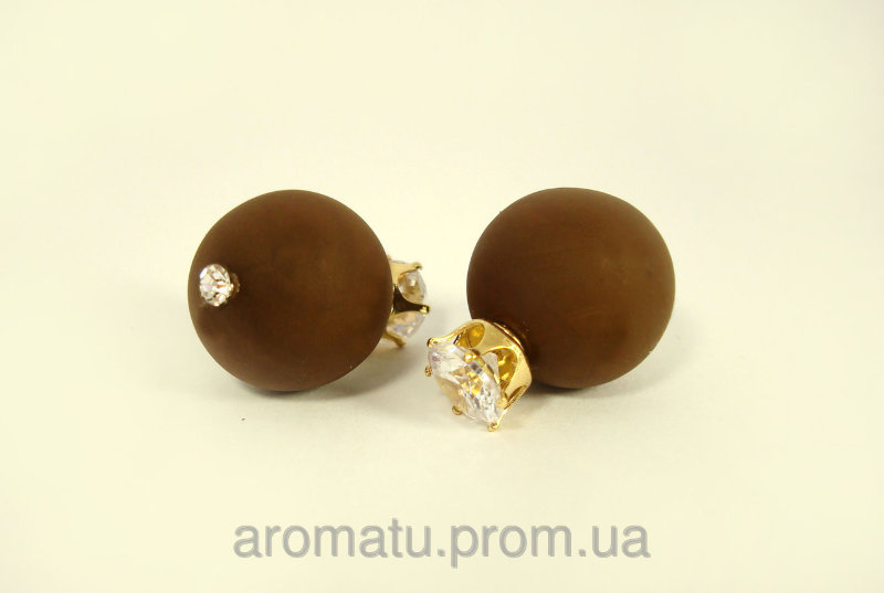 Серьги коричневые матовые 4031 
