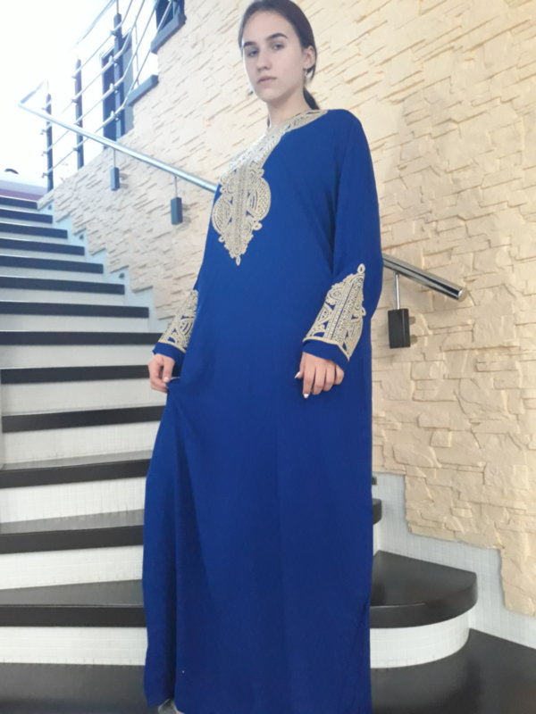 Платье синие 0105 (М, L, XL, XXL) Ткань: хлопок 