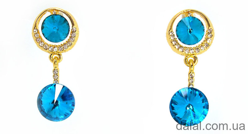Серьги с камнями 4см 32193 