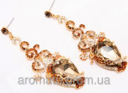 Серьги розы с камнями 8,5см- 3300