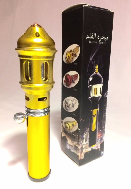 Мини бахурница (газовая) золотая 