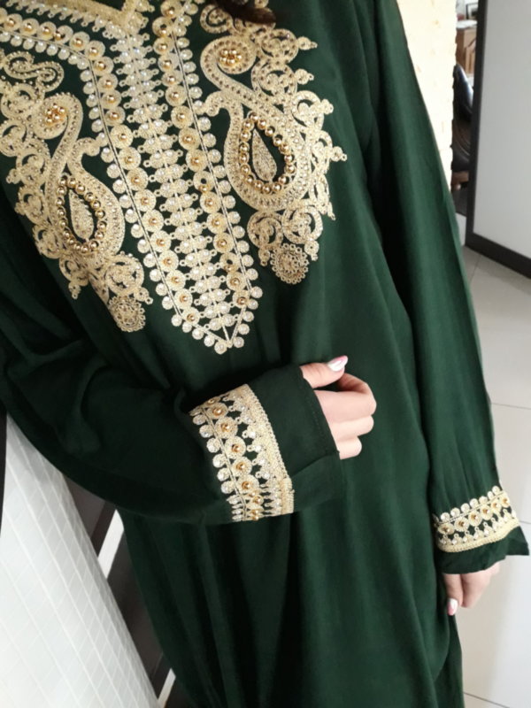 Платье темно-зеленое 0108 (XL,XXL, XXXL, 4XL)  Ткань: хлопок 