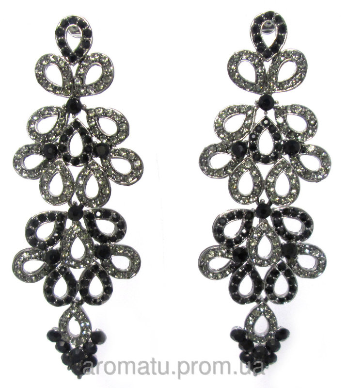 Серьги крупные вечерние 9,5см- 3305 