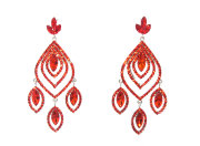 Серьги яркие красные 10см 32095