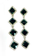 Серьги зелёная интрига 7см 4303