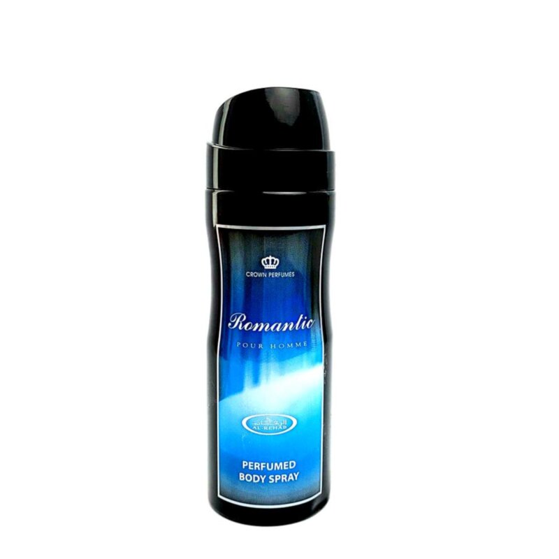 Дезодорант Romantic 200ml  Зелень и Мята придадут свежести на весь день. Сладкие цитрусовые ноты Бергамота охладят дух и поднимут настроение. Пачули в дуэте с Розой звучат по цветочному захватывающе. Сандаловое дерево добавит аромату глубины и сдержанности. Белый мускус — ноты страсти и чувств.