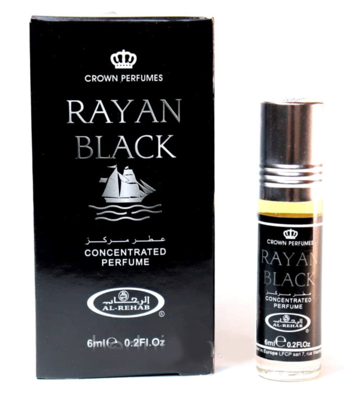 Масляные духи Rayan Black 6ml Духи Rayan Black от Al Rehab - это уникальный мужской теплый и слегка темный аромат с ягодами, мускусом и ванилью.

Аромат начинается приятно легкими нотами зеленого чая и ягод.

В средней ноте идут сандал, ваниль и мускус.

Финальная база состоит из древесных нот и ветивера.

Чудесно теплый и легкий парфюм с нежными пряными нотами и нюансами ванили идеально подходит для повседневной жизни.

Основные аккорды: теплые, древесные, мягкие, пряные
