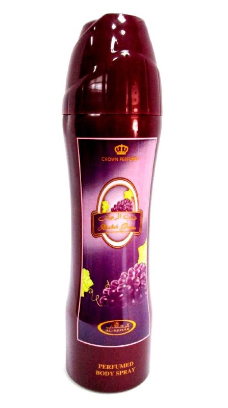 Дезодорант Grapes 200мл Alrehab Graper (Виноград) Al-Rehab ― сладкий сочный аромат спелого винограда разбавленный свежестью мяты и тонким акцентом чувственного мускуса.