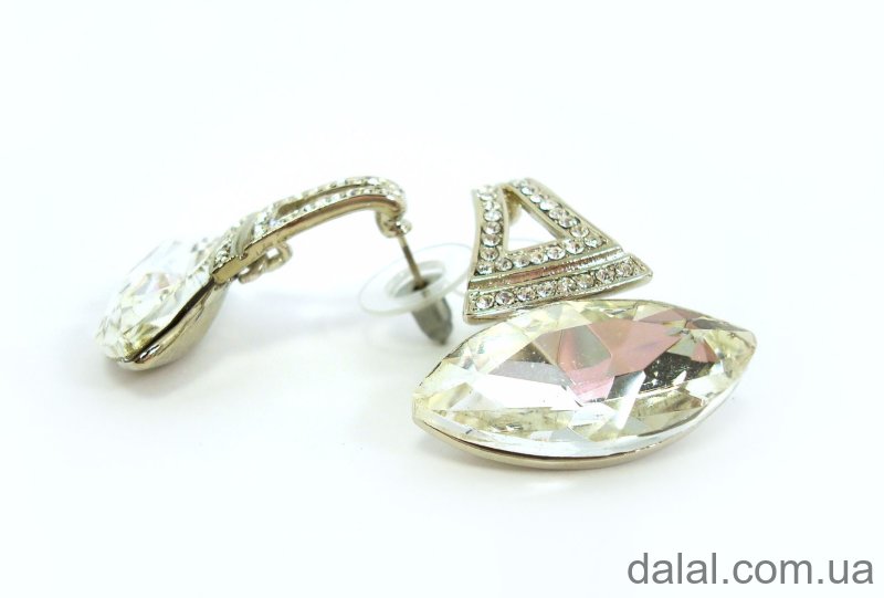 Серьги с камнями 3см 32197 