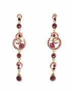 Серьги розовые 9см 32074