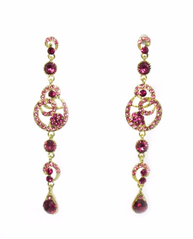 Серьги розовые 9см 32074 