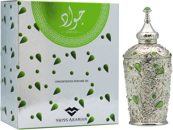 Jawad Swiss Arabian Восточный аромат этих духов окутает вас с головы до ног, и вы уже с первого раза станете верным поклонником арабской парфюмерии. Игра насыщенных красок аромата Jawad заставит вас окунуться в настоящую восточную сказку. 
Jawad от Swiss Arabian наполнен ароматами. В его базе сочетаются мускус, серая амбра, пачули и лабданум. В нотах сердца находятся ароматы гелиотропа, мускатного ореха и герани, в верхних нотах —  шафран, роза, альдегиды и цитрусы