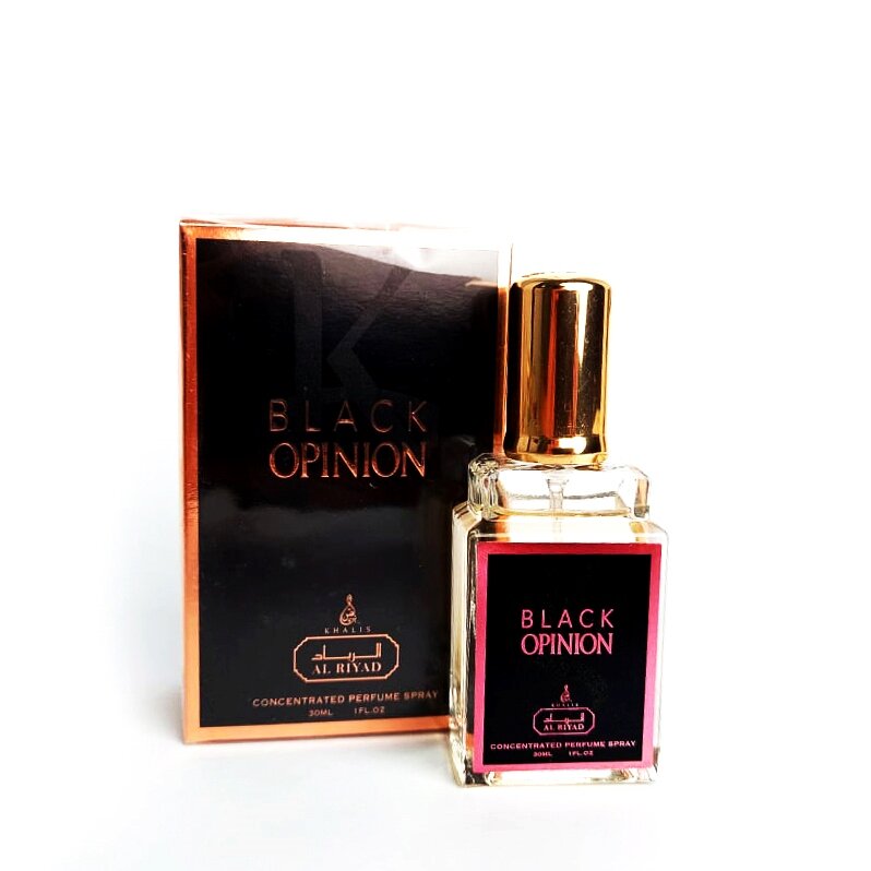Спрей Black Opinion 30ml Эта дерзкая, смелая и одновременно чувственная композиция раскрывается бодрящими аккордами кофейных зерен. Словно глоток ароматного напитка, этот парфюм заряжает энергией. Ноты «сердца» очаровывают сладостью лепестков флердоранжа, свежестью жасмина и остротой красного перца. Завершающие аккорды будут напоминать о себе оттенками ванили, кедра и пачулей. Окунитесь в море наслаждения!