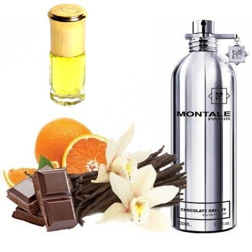 .Montale. Chocolate Greedy 15ml 417 ​Начальная нота: бобы тонка, ваниль, ветивер
Нота "сердца": горький апельсин, жасмин
Конечная нота: какао, кофе ​
Парфюмерная мозаика Chocolate Greedy сложена из таинственных восточных и роскошных гурманских частичек. Ее верхняя часть выложена из нежной ванили, дополненной ветивером и бобами тонка. Основная часть состоит из приободряющего и яркого горького апельсина, усыпанного жасмином. Завершающий аккорд разливается рекой теплого какао, украшенной белоснежной, медленно утопающим в ней зефиром. 

Парфюмированная вода Chocolate Greedy представляет категорию унисекс ароматов. Она адресована всем стильным и современным поклонникам и поклонницам эксклюзивной парфюмерии.​

Классификация аромата: восточные, гурманские​