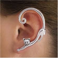 Серьга кошка 0011 (Gold, Slver, Black) 