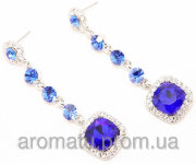 Серьги нарядные с камнями 6,5см - 3319