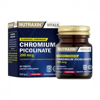 Дієтична добавка "Піколінат хрому" NUTRAXIN, 90 таб 4743002 ПРОФІЛАКТИКА ЦУКРОВОГО ДІАБЕТУ
ЗНИЖЕННЯ ТЯГИ ДО СОЛОДКОГО
Рекомендовано в якості додаткового джерела хрому в організмі. Для чого нам потрібен хром?
• відіграє важливу роль в біохімічних процесах в організмі, забезпечує транспорт глюкози з крові в тканини для отримання енергії
• активує процеси кровотворення та ферментативну акти вність
• позитивно впливає на зір (профілактика глаукоми)
• забезпечує нормальний метаболізм макроелементів в організмі
Дієтична добавка "Піколінат хрому" не містить штучних консервантів, барвників, ароматизаторів та таких потенційних алергенів, як цукор, сіль, крохмаль, дріжджі, глютен, соя, пшениця та молокопродукти. Продукт підходить для вегетаріанців та веганів.