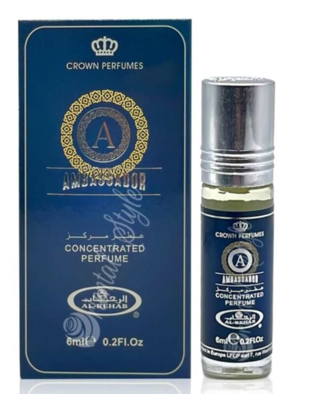 Чоловічі масляні парфуми Ambassador 6ml Al-Rehab  Чоловічі масляні парфуми Ambassador Al-Rehab - розкішний аромат 6 мл 125 грн