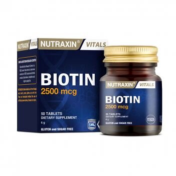 Дієтична добавка "Біотин" NUTRAXIN, 50 таб 4743001 БІОТИН - ВІТАМІН КРАСИ
Рекомендовано для оздоровлення клітин шкіри, волосся та нервової системи. Що робить біотин?
• сприяє усуненню дрібних вікових зморшок, покращує стан волосся, прискорює його ріст, перешкоджає появі передчасної сивини та ламкості волосся
• приймає участь в метаболізмі жирів, вуглеводів та білків, прискорюючи виро бництво енергії
• підтримує нормальний рівень глюкози в крові
• нормалізує біохімічні процеси в організмі
• активує вітамін С
Дієтична добавка "Біотин" не містить штучних консервантів, барвників, ароматизаторів та таких потенційних алергенів, як цукор, сіль, крохмаль, дріжджі, глютен, соя, пшениця та молокопродукти.
