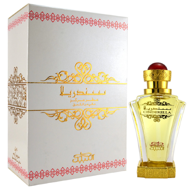 Cinderella (Золушка) 20ml Nabeel Аромат «Cinderella» влечет своей оригинальной и современной чистотой, которая ассоциативно наделяет счастливую обладательницу этих духов властью ангела – ангела любви. Именно поэтому композиция из ноток женственной розы, томного уда  и  нежной лаванды, подобранная компанией «Nabeel» идеально подходит для искусных манипуляторов мужским подсознанием…   

Нижняя нота наподняет шлейф чувственным и притягательным трио из амбры и белого мускуса. 

Начальные ноты: бергамот, лаванда, можжевельник, имбирь, эстрагон

Ноты сердца: роза, жасмин, кедр, пачули, уд

Базовые ноты : белый мускус, диптерикс душистый, амбра