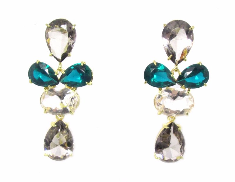 Серьги с камнями 6,5см 32167 