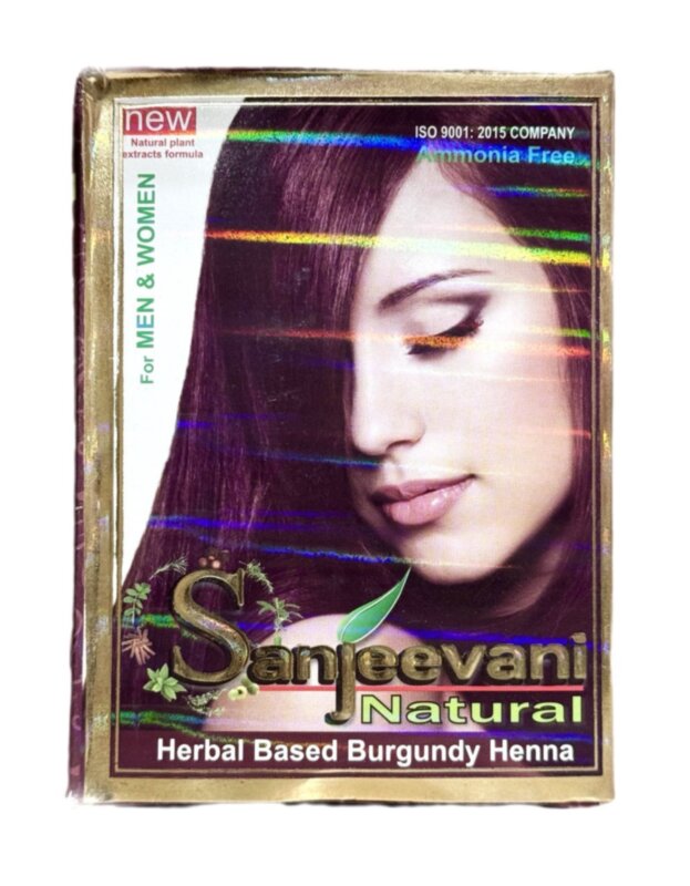 Індійська хна бургунд Sanjeevani Natural Burgundy Henna Індійська хна бургунт Sanjeevani Natural Burgundy Henna