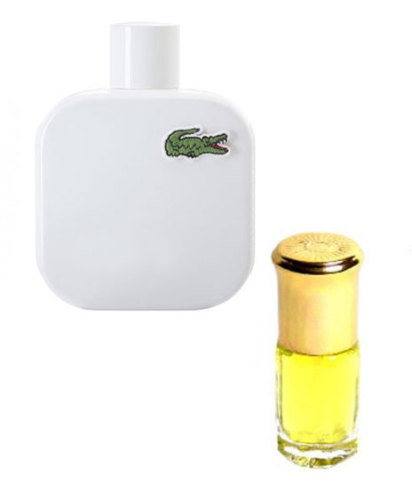 Lacoste 3ml (копия бренда)  ​L.12.12. White Lacoste - это аромат для мужчин, принадлежит к группе ароматов древесные фужерные. 

Верхние ноты: Розмарин, Кардамон и Грейпфрут; 

ноты сердца: Иланг-иланг и Тубероза; 

ноты базы: Кедр из Вирджинии, Кожа, Замша и Ветивер.
