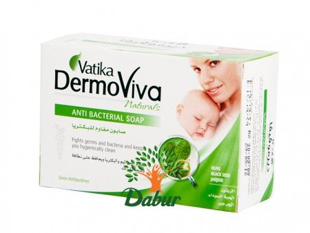 Мыло DERMOVIVA антибактериальное  (125 Г) Антибактериальное мыло DermoViva Anti-Bacterial Soap помогает при кожных высыпаниях, угрях и воспалительных процессах.

Оливковое масло является естественным очистителем и увлажнителем, сохраняет кожу здоровой и нежной. Обладает противовоспалительным и антимикробным свойствами. Уменьшает угревую сыпь, лечит акне, экземы.

Черный тмин нормализует секрецию сальных желез, предупреждает появление угревой сыпи. Тонизирует, смягчает, освежает кожу, предохраняет от шелушения и старения, разглаживает морщины, повышает упругость и эластичность.

Руккола эффективно очищает кожу от загрязнений, устраняет угревую сыпь и прыщи.

Не содержит компонентов животного происхождения.