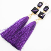 Серьги длинные 03562 фиолетовые