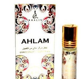 Ahlam 6 ml Khalis  Khalis Ahlam – женственный восточный аромат из терпких запахов пряностей, цветов, тёплых древесных оттенков, мускуса, дополненных нежной сладостью.