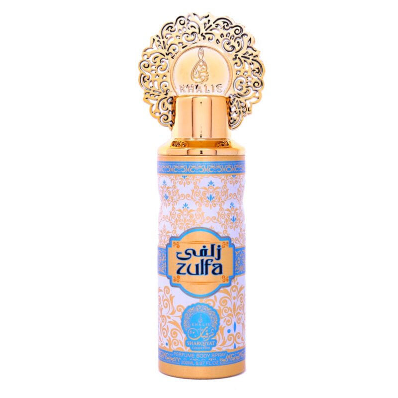 Дезодорант  Zulfa (Близость) 200ml Khalis Zulfa от модного бренда Khalis — это свежая и бодрящая композиция, выпущенная в концентрации масляных духов. Цветочно-восточный парфюм является унисексом. Аттар великолепно бодрит, тонизирует и проясняет мысли. Это удачный выбор для дневного образа, когда нужно быстро сбросить остатки сна и настроиться на новые свершения. Игристые цитрусы в харизматичном и динамичном аромате подчеркивают чувственность белой розы и медово-сладкие переливы мимозы.

Zulfa — аромат очень светлый, буквально пронизанный солнечными лучами, но при этом совершенно не приторный. Радует сложным переплетением аккордов, многогранным и глубоким звучанием, богатым раскрытием. Это аромат хорошей стойкости, с восхитительным шлейфом, который красиво играет на коже, окружая вас аурой нежности, свежести и чистоты.