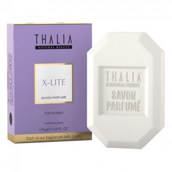 Парфюмированное мыло Thalia X-LITE для женщин, 115г  3605064 Подарите себе сеанс ароматерапии, изысканный уход за кожей и незабываемые эмоции! Парфюмированное мыло X-LITE предлагает современную, классическую и изящную интерпретацию страсти. Цветочные и мускусные ноты эссенций подарят вашей коже свежесть самой природы. Легкий освежающий эффект листьев лимона и сирени на коже будет сопровождать вас в течение всего дня. Не содержит щелочи, парабенов и животного жира.