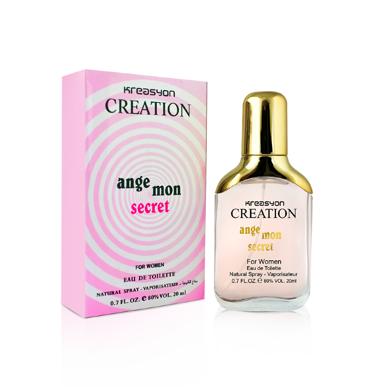 Туалетная вода KREASYON CREATION ANGEMON SECRET  20мл 3541058 Парфюм имеет нежный, романтичный и легкий аромат – идеален для весны и лета.
Верхние ноты: клюква, чай, лимон;
Средние ноты: жасмин, водяная лилия, пион;
Базовые ноты: пачули, древесные ноты.
Копия бренда Ange Ou Demon Le Secret