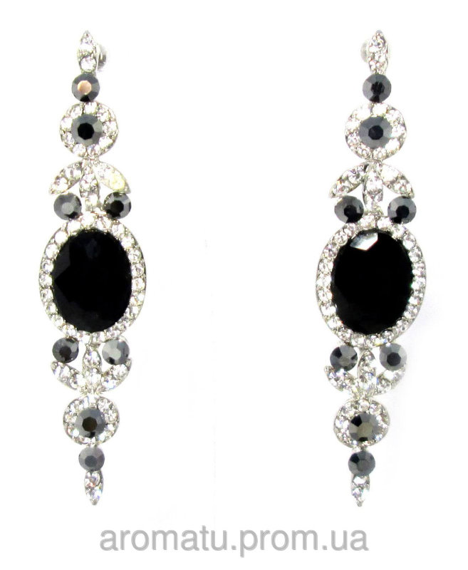 Чёрная тайна серьги 7,5см 32039 