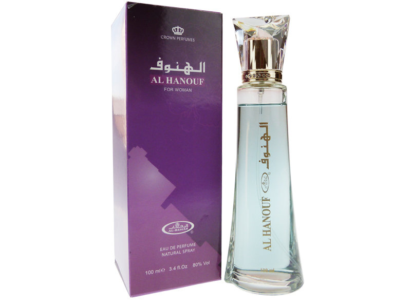 Al Hanouf 100ml (недолив) Al-Hanouf-это аромат для женщин, принадлежит к группе ароматов цветочные древесно-мускусные. Композиция аромата включает ноты: таифская роза, дерево Агар и Амбра. Арабские масляные духи Al Rehab - это чудесная смесь на основе натуральных масел.