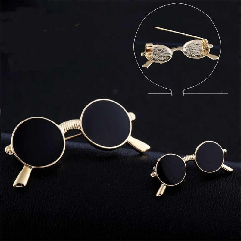 Брошка очки 3392 (Silver, Gold) 