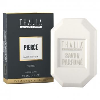 Парфумированое мыло Thalia PIERCE для мужчин, 115г  3605073 Подарите себе сеанс ароматерапии, изысканный уход за кожей и незабываемые эмоции! Парфюмированное мыло PIERCE объединило в себе аромат свежих цитрусовых, пряность специй и древесные ноты в гармонии с мускусом. Обильная пена подарит прохладу и свежесть морского бриза, придаст ощущение бодрости на весь день. Не содержит щелочи, парабенов и животного жира.