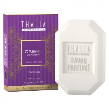 Парфумированое мыло Thalia ORIENT, 115г  3605075 Подарите себе сеанс ароматерапии, изысканный уход за кожей и незабываемые эмоции! Идеальная гармония восточного жасмина, сладкой корицы и кокосового ореха представлена ​​в парфюмированной пенном милые ORIENT. Средние ноты розы и белого мускуса подарят вам незабываемые ощущения от принятия ванны. Не содержит щелочи, парабенов и животного жира.
