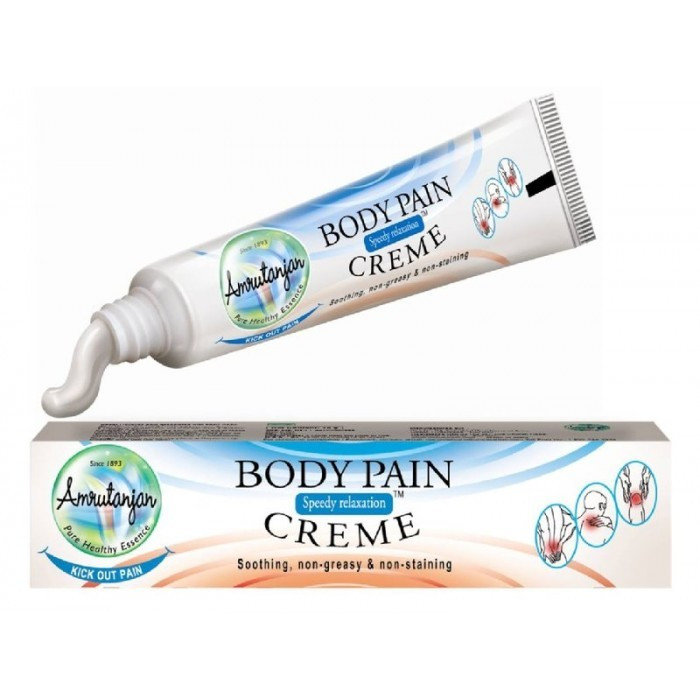Крем от болей в суставах Амрутанджан Amrutanjan Body Pain Creme 15г ​Успокаивающий, нежирный, не оставляющий пятен крем от лидера в производстве бальзамов и обезболивающих мазей в Индии!
Поясничные боли, радикулит, боли шейного отдела, а также плечевых суставов и артрит суставов.
Новый обезболивающий крем Amrutanjan Body Pain Creme специально разработан с использованием проверенных временем и наукой ингредиентами, которые быстро избавляют от боли в суставах в результате чрезмерного физического напряжения, долгого путешествия, и неправильного положения тела. Также замечен значительный терапевтический эффект при хронических болях, вызванных артритом.

Amrutanjan Body Pain Creme может быть использован как домашних условиях, так и во время ваших путешествий или спортивных занятий. Этот крем обладает всеми способностями избавить вас от боли в кратчайшие сроки.