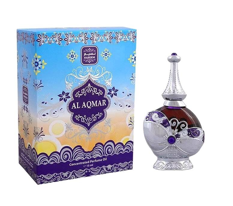 Масляные духи Al Aqmar 15 ml Верхние ноты: фруктовые ноты, амбра 
Средние ноты: травяные тона, кедровое дерево, жасмин
Базовые ноты: мускус, роза, сандаловое дерево

Интродукция принадлежит величественным цветам -  розам, вплетенным в луговые травы с отблесками зеленого шипра.

Глубину редких древесных растений оттеняет медово-бархатная амбра, величие которой особенно подчеркнуто кедром и сандалом.