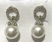 Серьги с жемчугом 3см 3711
