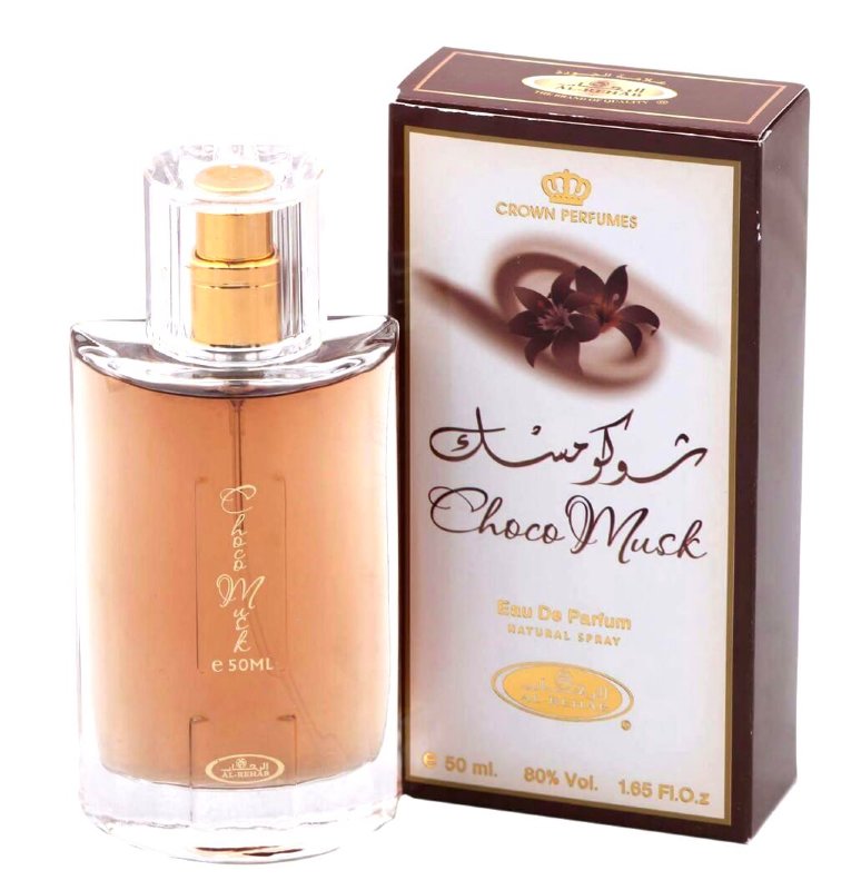 Спрей духи шоколадный Choco Musk (50ml) Choco Musk 50ml- арабские духи-спрей от AL-REHAB.
Теплый, нежный аромат.
Аромат ванили и шоколада.