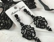 Серьги черные 6704