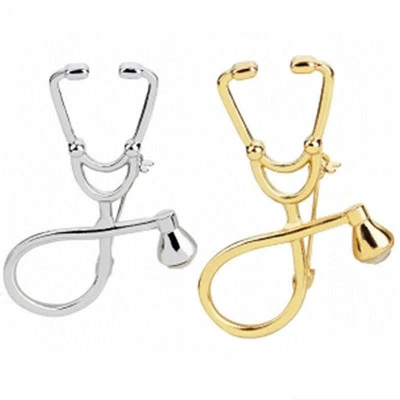 Брошка докторский стетоскоп 99202 (Gold, Silver) 
