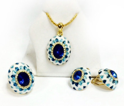 Набор серьги + подеска + кольцо 19р  8011 