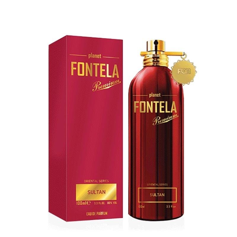Парфюмированная вода Fontela Sultan 100мл 3541167 ​Fontela sultan-воплощение яркости и страсти, соблазнительные ноты восточных специй во власти красных цветов. Идентичны селективным, нишевым и самым привычным арабским парфюмам! 
Парфюм SULTAN можно назвать ароматом молодости, бодрости и красоты. Сладко-свежий, эротический и интригующий запах с едва заметной горчинкой, зачарует каждую, кто окажется в поле действия шлейфа.​

Искрящийся аромат клубники и манящий запах ананаса гармонично сочетались с малиной и персиком. Сексуальный соблазняющий мускус легко обволакивает срединные цветочные ноты, на заднем фоне еле слышен привкус восточных специй.​