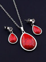 Подвеска+Серьги Коралл 45 см 061573 