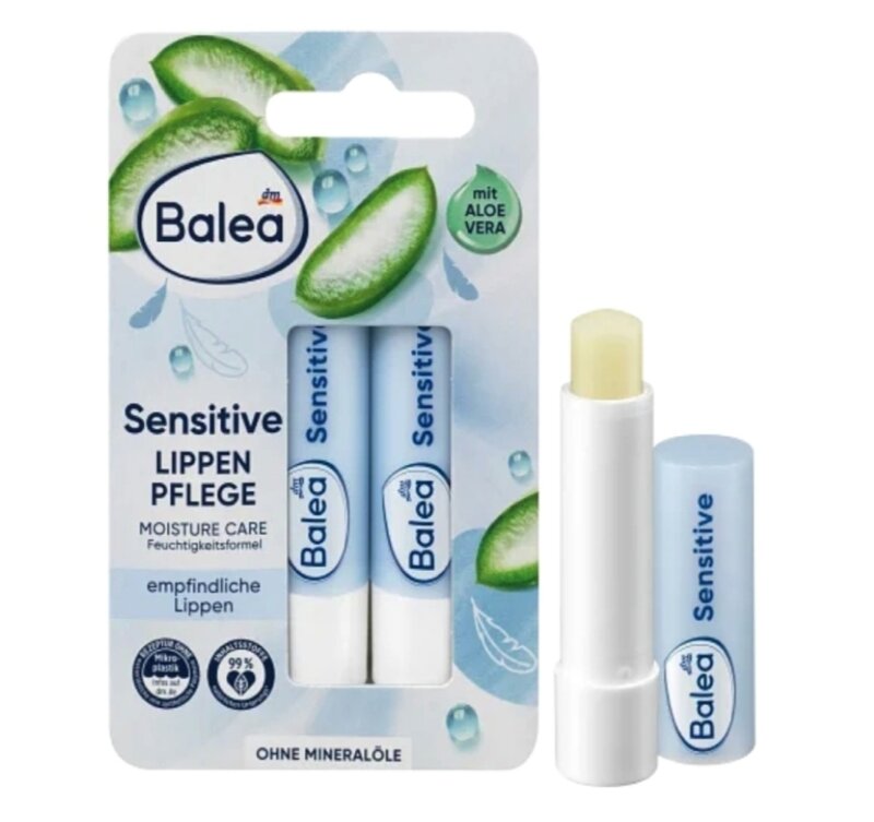 Balea Sensitive Lippen Pflege – бальзам для чуттливих губ ( 2 шт) Бальзам для чутливих губ