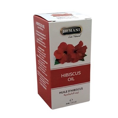 Масло гибискуса 30мл Hibiscus oil Hemani Гибискус широко употребляется в косметологии и входит в состав кремов, масок, тоников, лосьонов, пен для ванны, средств для ухода за волосами - шампуней, масок, ополаскивателей, бальзамов.
  Используется в продукции многих известных косметических фирм на мировом рынке.
  Гибискус используется в косметологии благодаря:
- антиоксидантным и тонизирующим свойствам
  Обладает мощными антиокислительными, регенерирующими и омолаживающими свойствами. Подтягивает и разглаживает кожу, замедляя старение. Расслабляет мышцы лица, чем препятствует образованию мимических морщин. Укрепляет структуру кожи, улучшает кровообращение. Увлажняет и питает. Улучшает и выравнивает цвет лица.
  Подходит для увядающей кожи. Поддерживает здоровье и красоту нормальной кожи.
- антисептическим и противовоспалительным свойствам
  Регенерирует поврежденные участки и устраняет воспаления. Лечит раны, особенно долго не заживающие, язвы, фурункулы, нарывы, гнойники. Эффективен при угревой сыпи. Дает антисептическую защиту.
  Способствует сокращению пор. Эффективно удаляет загрязнения и омертвевшие клетки кожи, нормализует работу сальных желез.
  Подходит для проблемной, воспаленной и жирной кожи.
- вяжущим и кровоостанавливающим свойствам
  Залечивает раны и затягивает порезы.
  Гибискус - знаменитое средство для ухода за волосами. Входит в состав шампуней, бальзамов, масел, ополаскивателей, масок для волос. Для ухода за волосами обычно используется красный вариант гибискуса, сорт китайская роза.
  Предотвращает преждевременную седину, сечение кончиков и выпадение волос, стимулирует их рост. Укрепляет структуру волос, увеличивает густоту. Борется с перхотью.
  Оказывает успокаивающее и охлаждающее действие на кожу головы. Служит кондиционером для волос, увлажняя и смягчая волосы. Придает им эластичность и красивый блеск.
  Измельченные сухие цветы гибискуса могут использоваться как краска для волос для закрашивания седины.
  Восстанавливает сухие, ломкие и истощенные волосы. Поддерживает и улучшает здоровье нормальных волос. Регулирует работу сальных желез, устраняет излишний жир, прекрасно очищает и питает жирные волосы.
  Для парфюмеров является настоящим подарком, поскольку оно обладает теплой, древесной базовой нотой, богатым, сладким мускусным запахом с таинственным оттенком цветов. Добавлять в парфюмерные композиции масло следует с особой осторожностью, поскольку поначалу оно дает довольно слабый запах, однако со временем он набирает силу, интенсивность и изысканность.
  В высококачественной парфюмерии используется жидкое масло, которое помогает композиции приобрести сильный характерный мускусный тон, который отличается большей мягкостью и ровностью, нежели синтетический амбретт. Для изготовления косметических изделий используют сырой конкрет, который благодаря сильному прилипчивому запаху применяют в очень малой концентрации. Нередко гибискус используют в качестве заменителя мускуса.