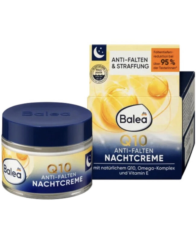 Нічний крем проти зморщок для обличчя Q10 Nachtcreme  Balea 50 мл Нічний крем проти зморщок для обличчя